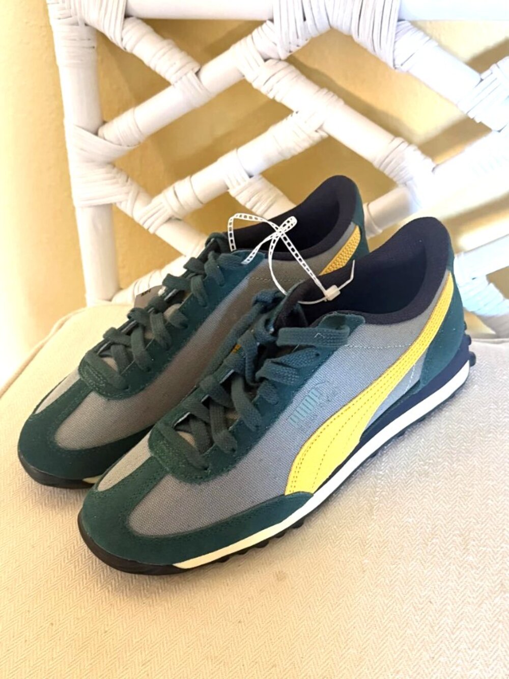 Puma Easy Rider Weathered Green Yellow Retro Sneakers Men's 8 Women 9.5 400397-0 - Picture 15 of 15